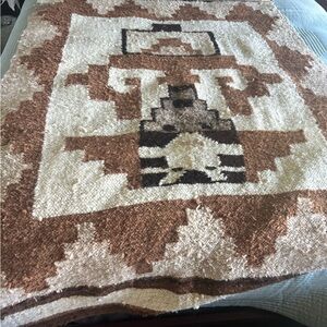 Brown and Cream Alpaca wool throw